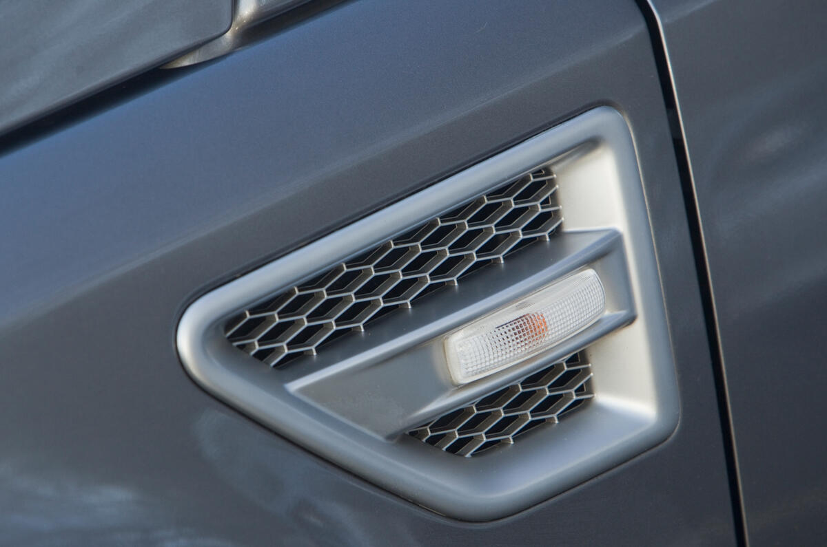 The discreet vents in the front wings are a nice design detail Land Rover Freelander discreet vents