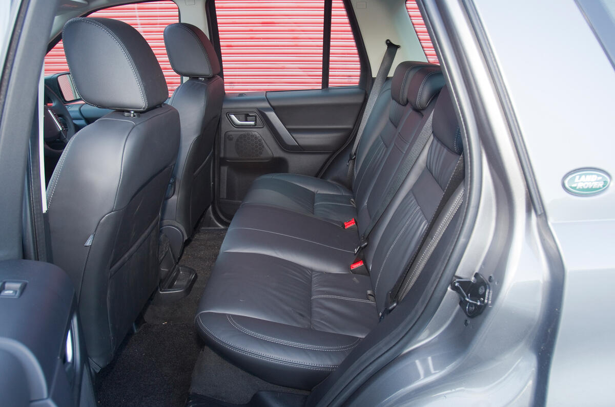 Rear will house two adults, but knee space isn’t as generous as in some rivals Land Rover Freelander rear seats