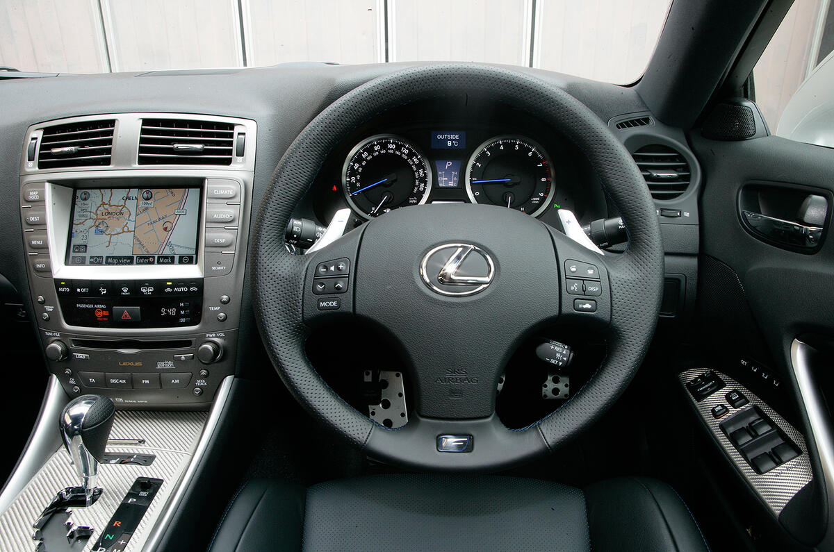 Predictably, the IS-F's cabin is much like the standard car's Lexus IS-F dashboard