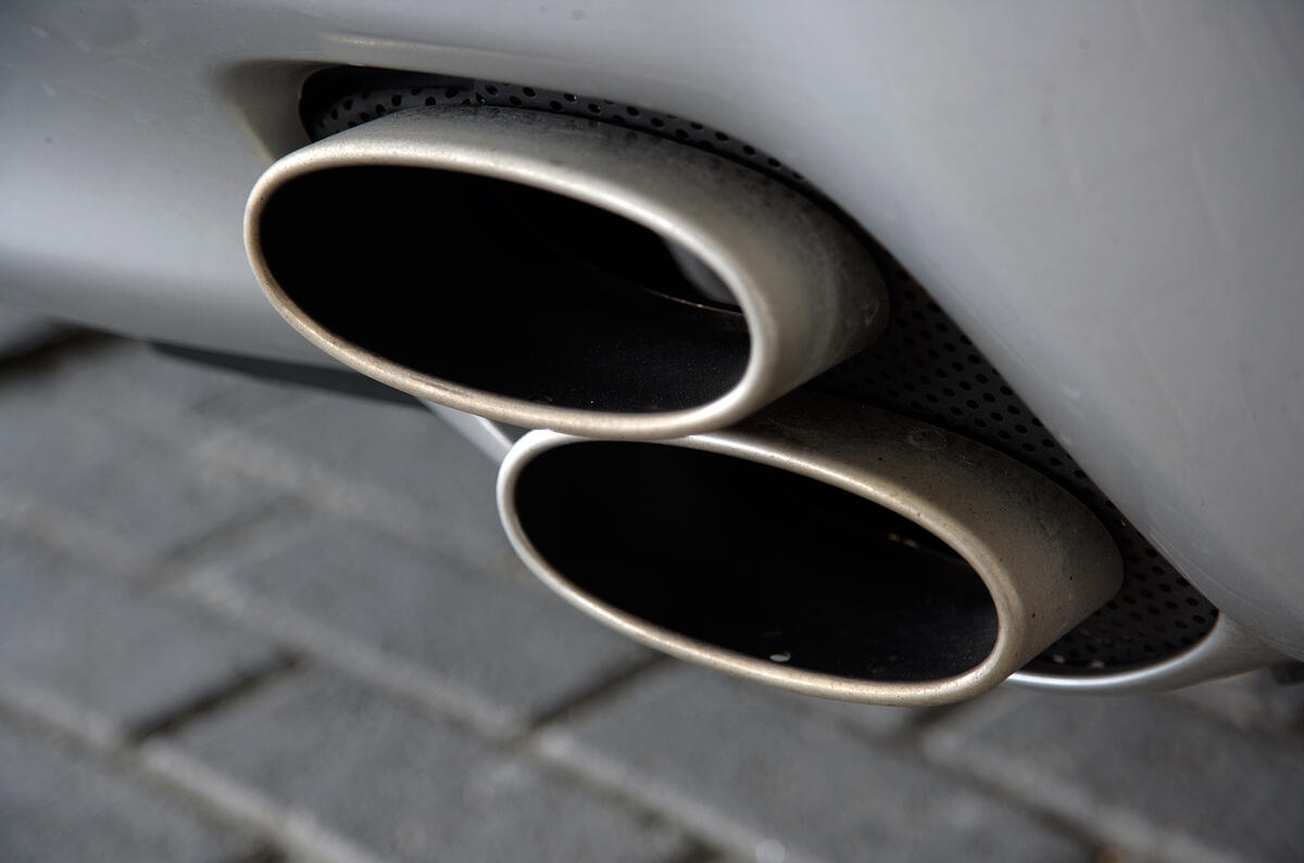Four stacked exhausts are all real Lexus IS-F quad exhaust system