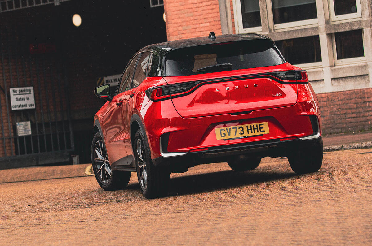 lexus lbx review 2024 03 rear cornering