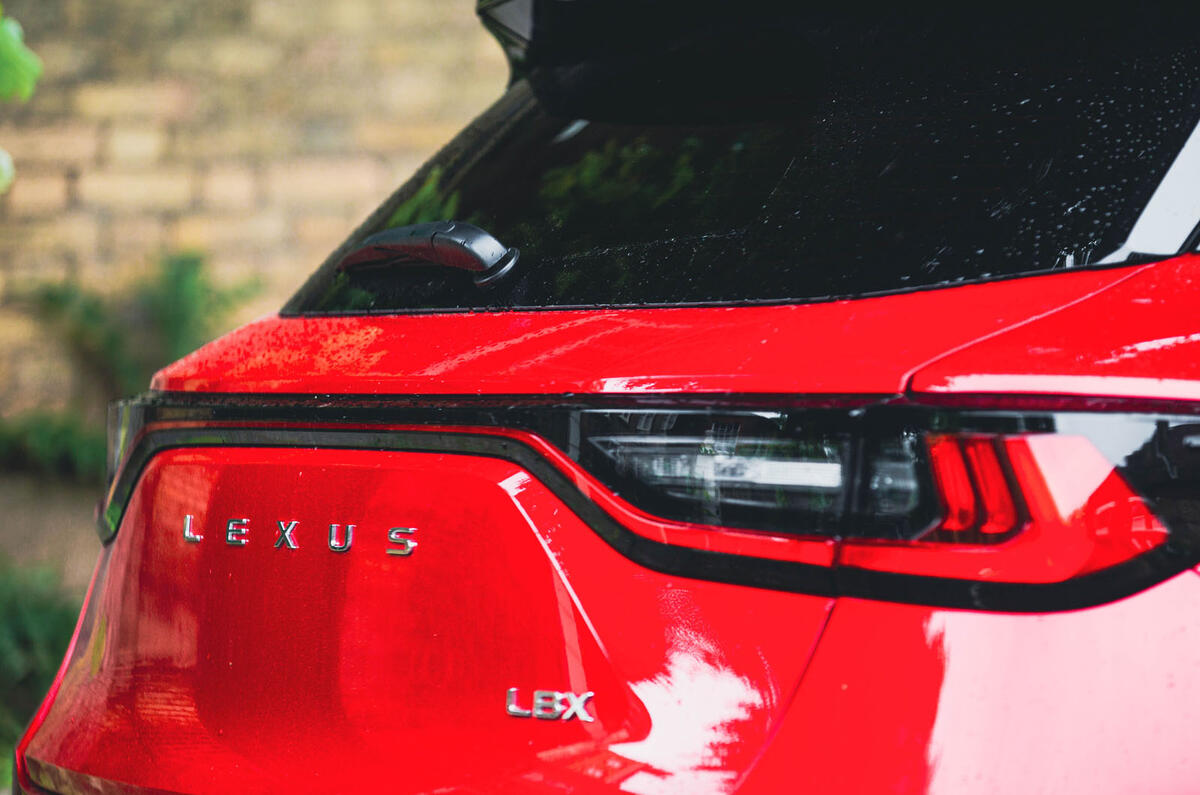 lexus lbx review 2024 09 rear lights