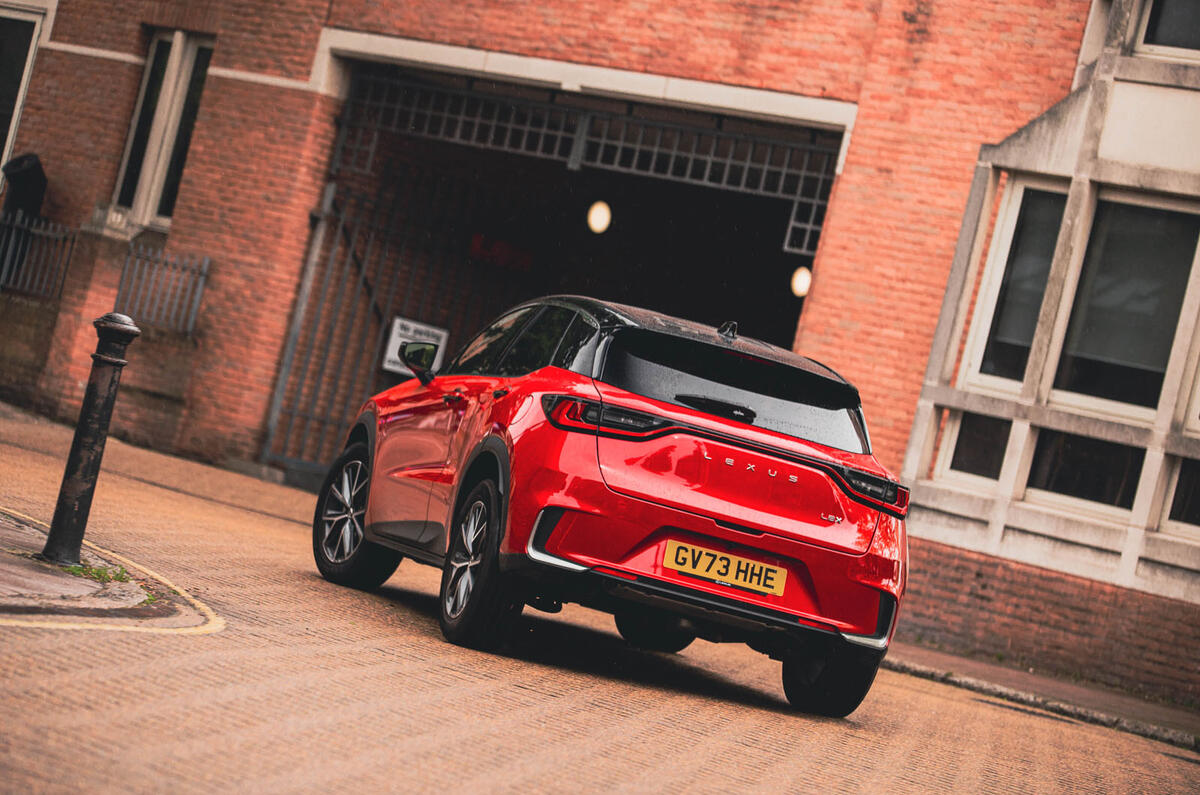 lexus lbx review 2024 25 rear cornering