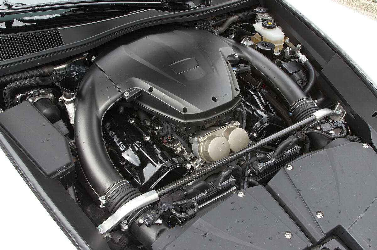 Magnificent front-mounted V10 produces 552bhp and revs to 9400rpm Lexus LFA V10 engine