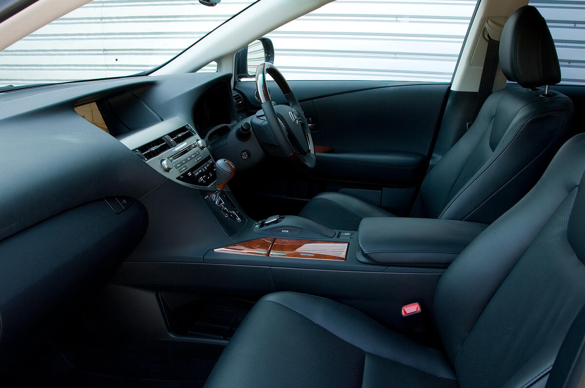 Comfortable, lofty front seats and quality interior are great for long journeys Lexus RX interior