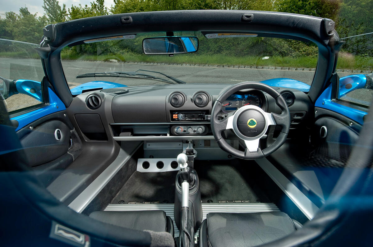 Cabin looks dated and, more seriously, well adrift in quality, fit and finish standards Lotus Elise dashboard