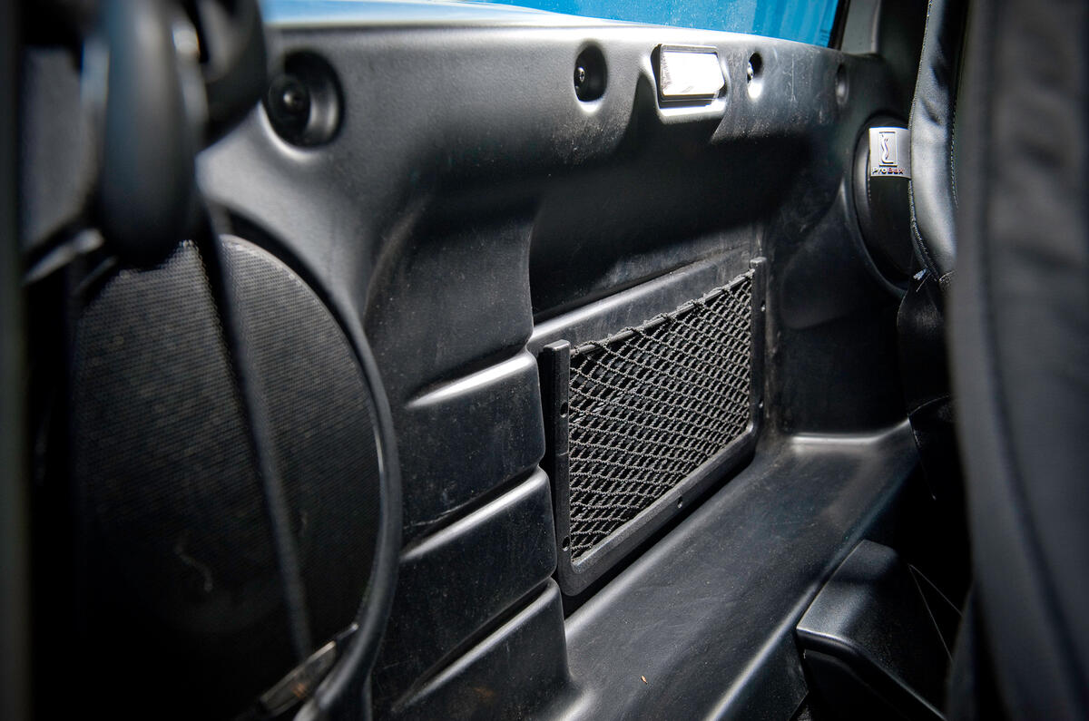 Stereo struggles to battle serious wind noise that begins to build from just 35mph Lotus Elise stereo system