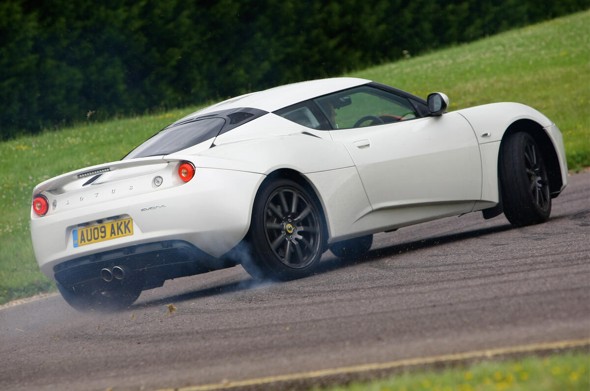 The Evora is one of those rare and wonderful cars that will corner however its driver wants it to Lotus Evora rear cornering