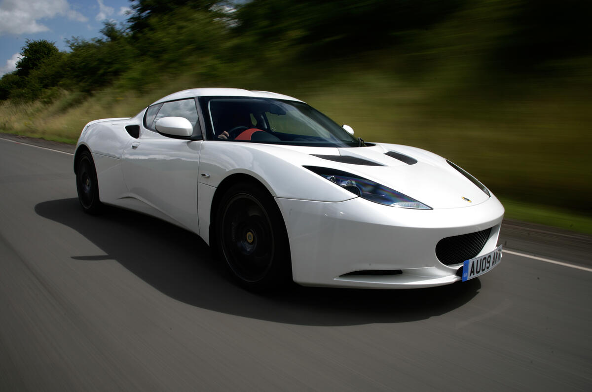 We matched Lotus’s claim of 4.9sec in one direction, once Lotus Evora front quarter