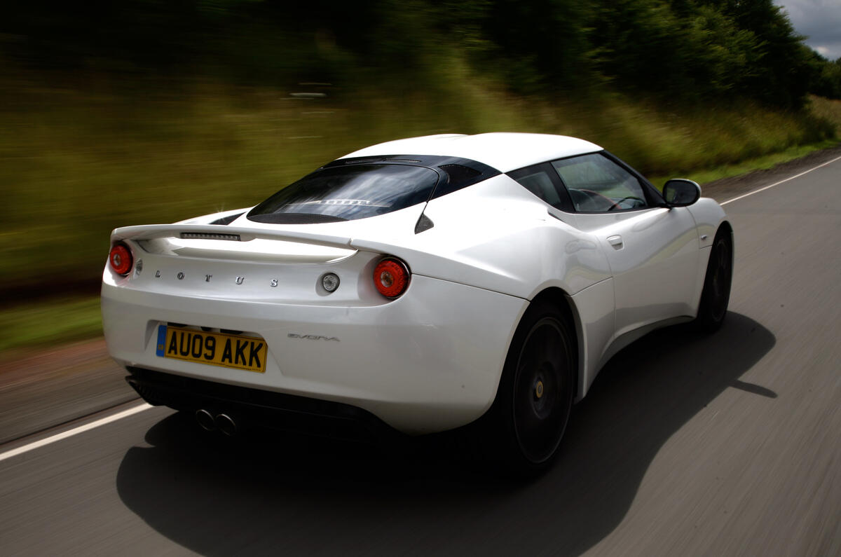 A loose, vague gearshift is the weakest part of an otherwise impressive performance inventory Lotus Evora rear quarter