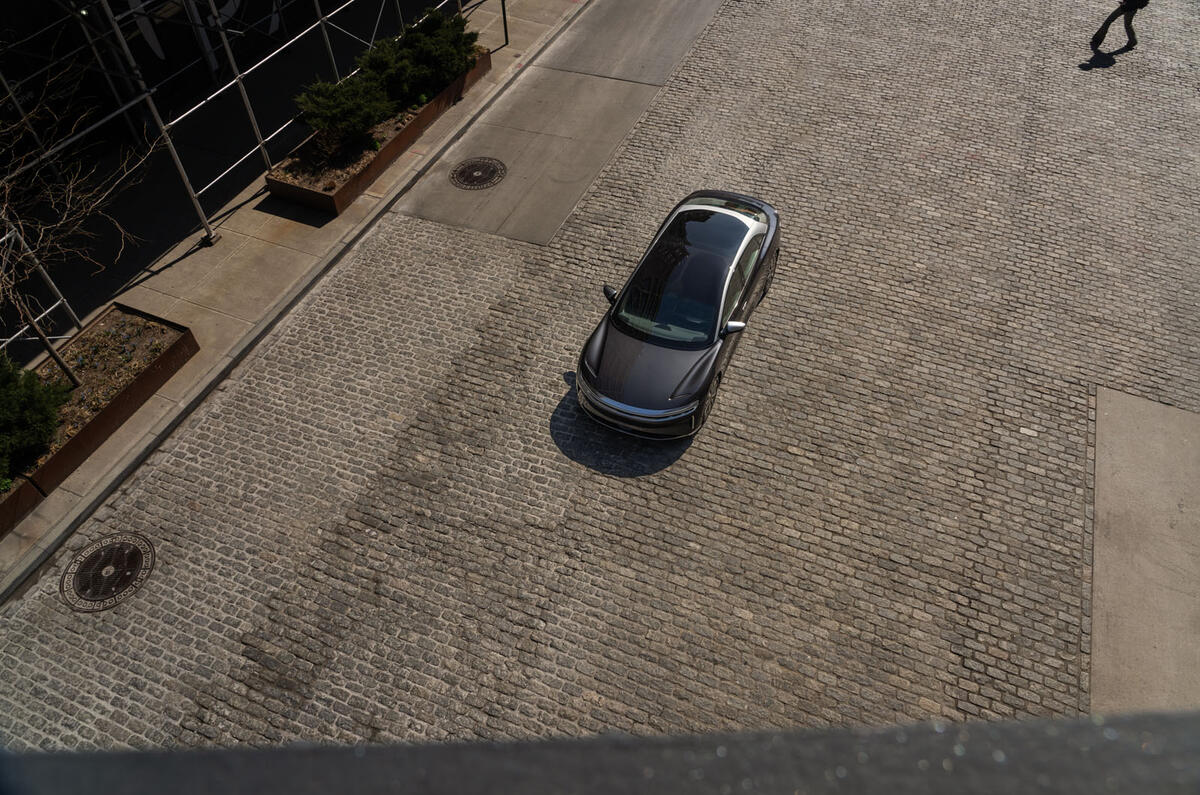 Lucid Air 2025 review driving aerial 0480