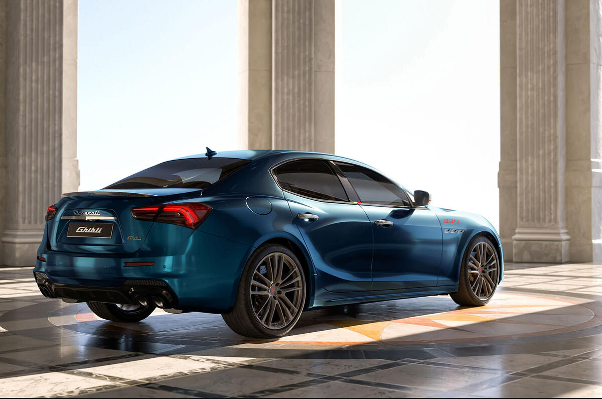 `maserati Ghibli 334 Ultima  eview 2023 25 static rear `maserati Ghibli 334 Ultima  eview 2023 25 static rear
