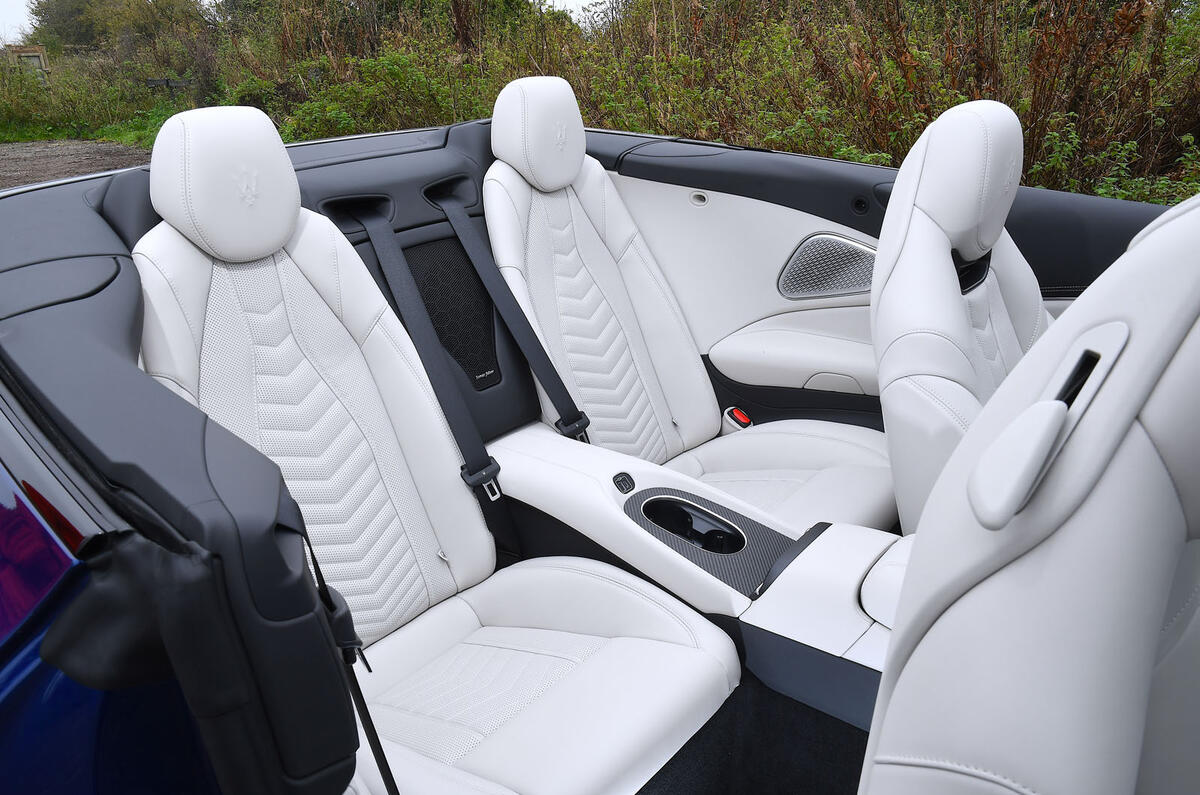 Maserati GranCabrio review 2024 07 back seats Maserati GranCabrio review 2024 07 back seats