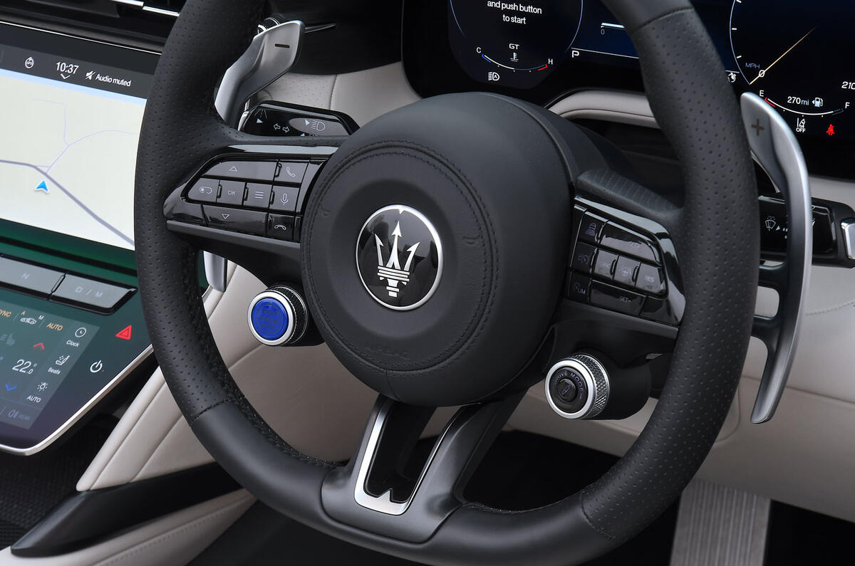 Maserati GranCabrio review 2024 08 steering wheel Maserati GranCabrio review 2024 08 steering wheel