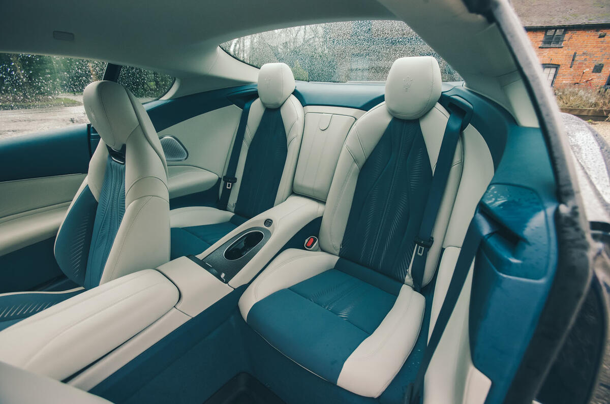 Maserati Granturismo Folgore review 2025 020 back seats Maserati Granturismo Folgore review 2025 020 back seats