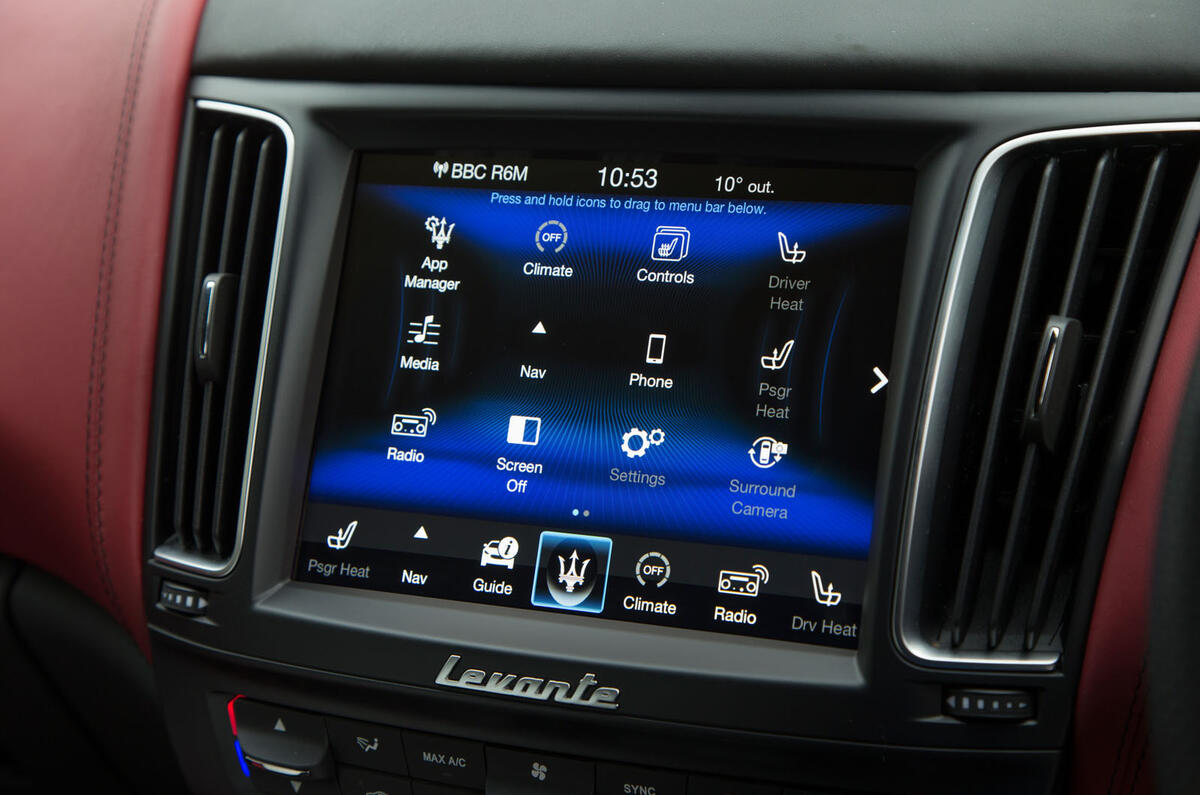 Maserati Levante infotainment system
