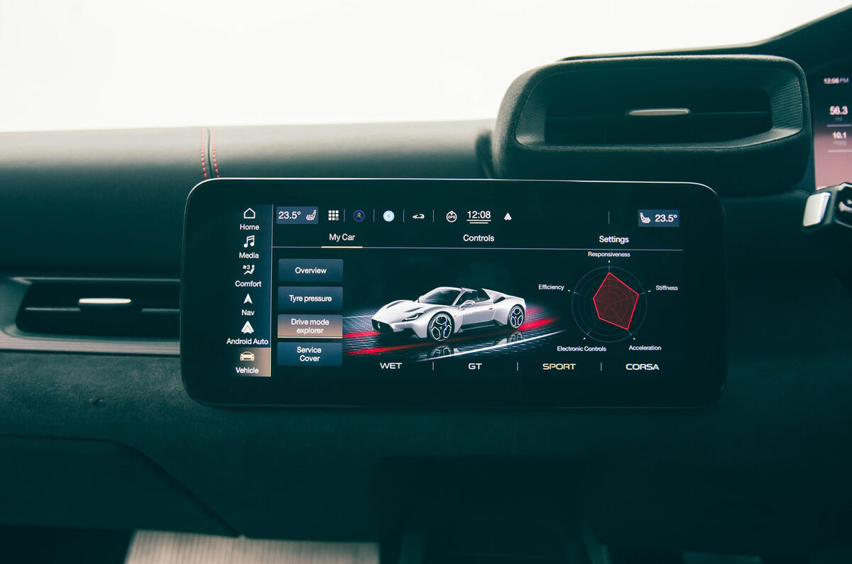 Maserati MC20 Celio review 2024 17 infotainment