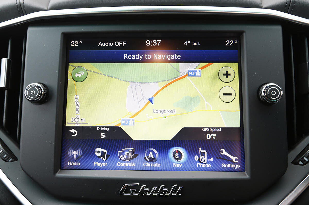 Maserati Ghibli infotainment system