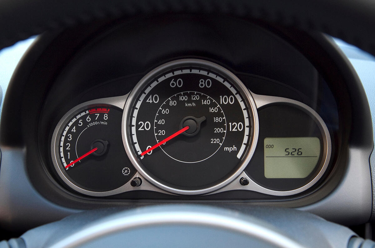 The instrumentation is very clear to read Mazda 2