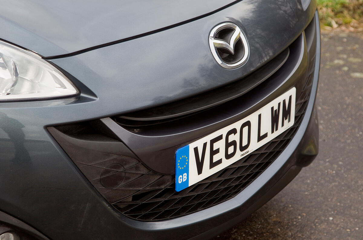 This generation of Mazda 5 is the first designed after the most recent bout of pedestrian impact legislation Mazda 5 front grille