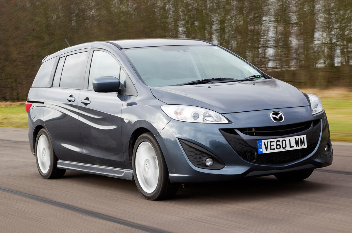 The six-speed ’box is slick and all three pedals deftly weighted Mazda 5 front quarter