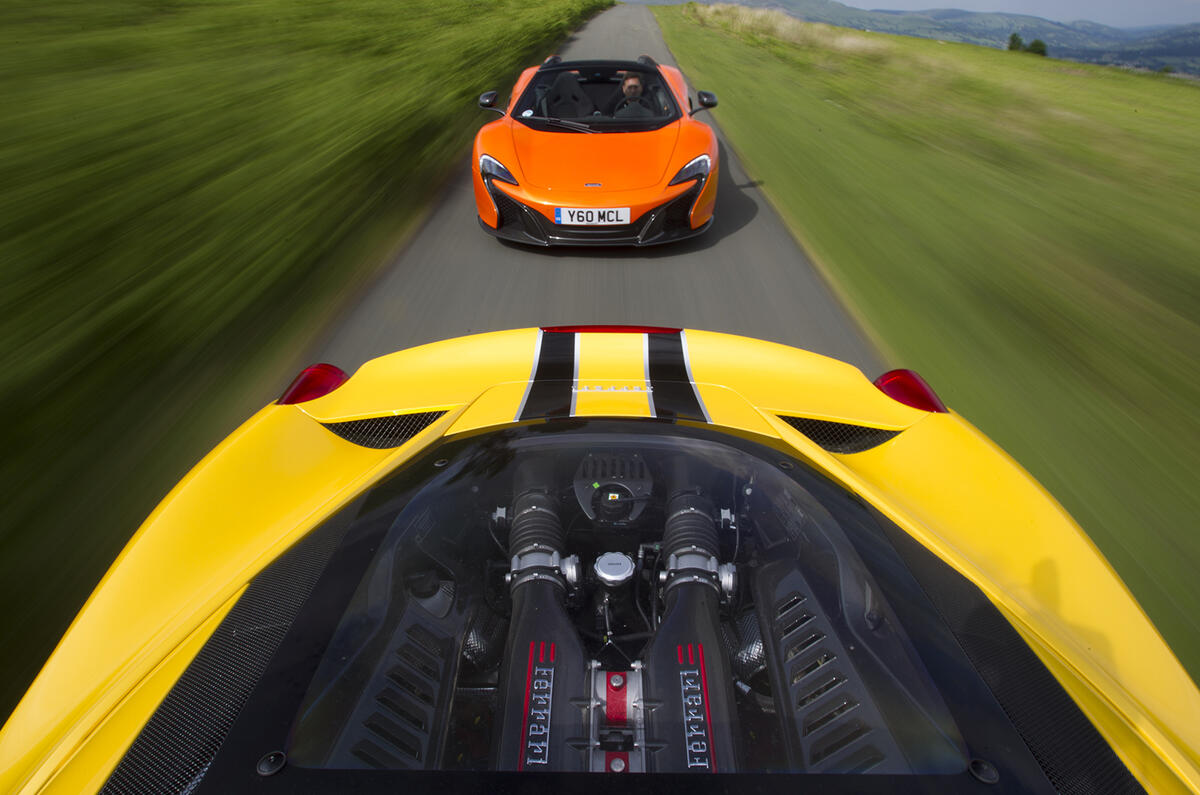 Supercar shootout - Ferrari 458 Speciale versus McLaren 650S