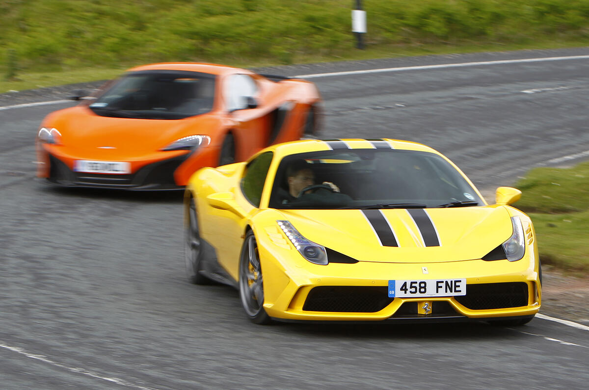 Supercar shootout - Ferrari 458 Speciale versus McLaren 650S
