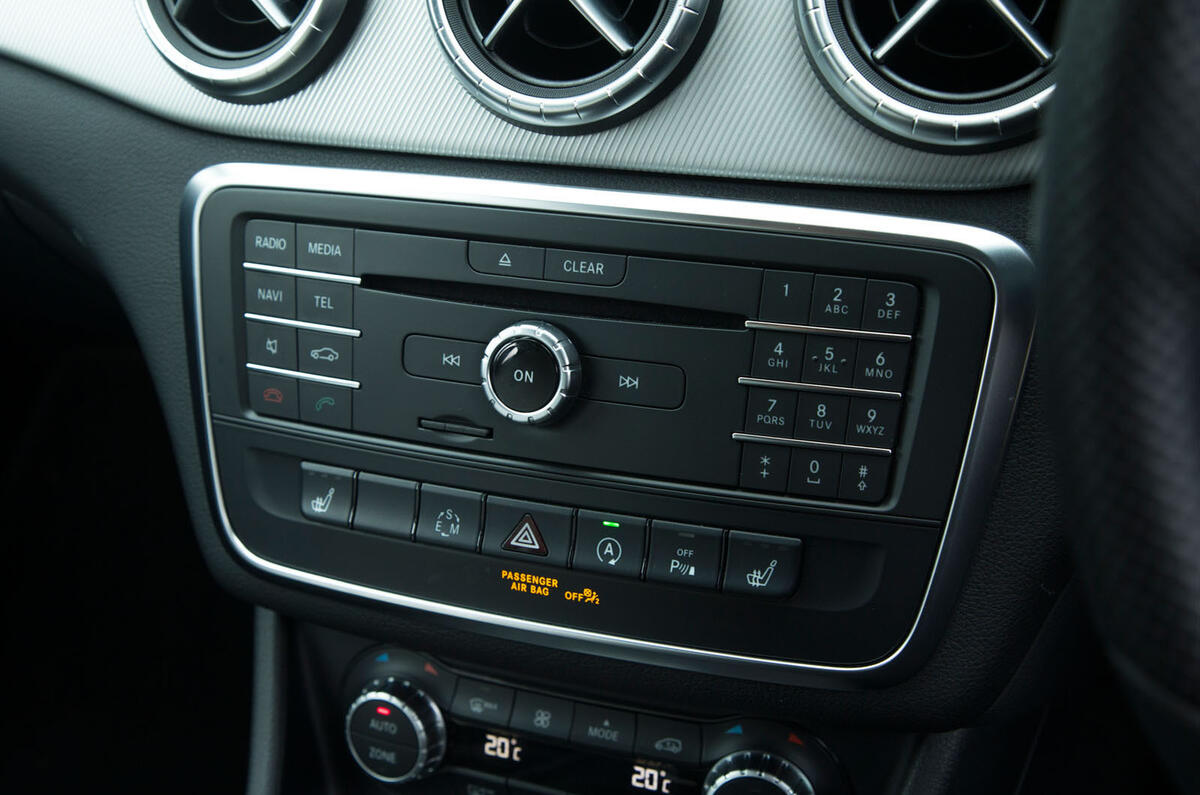 The infotainment controls in the CLA Shooting Brake Sport