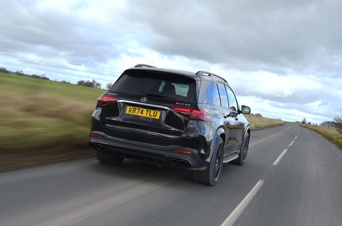 Merc GLE 53 AMG Turbo Hybrid 2025 Review rear tracking 8207