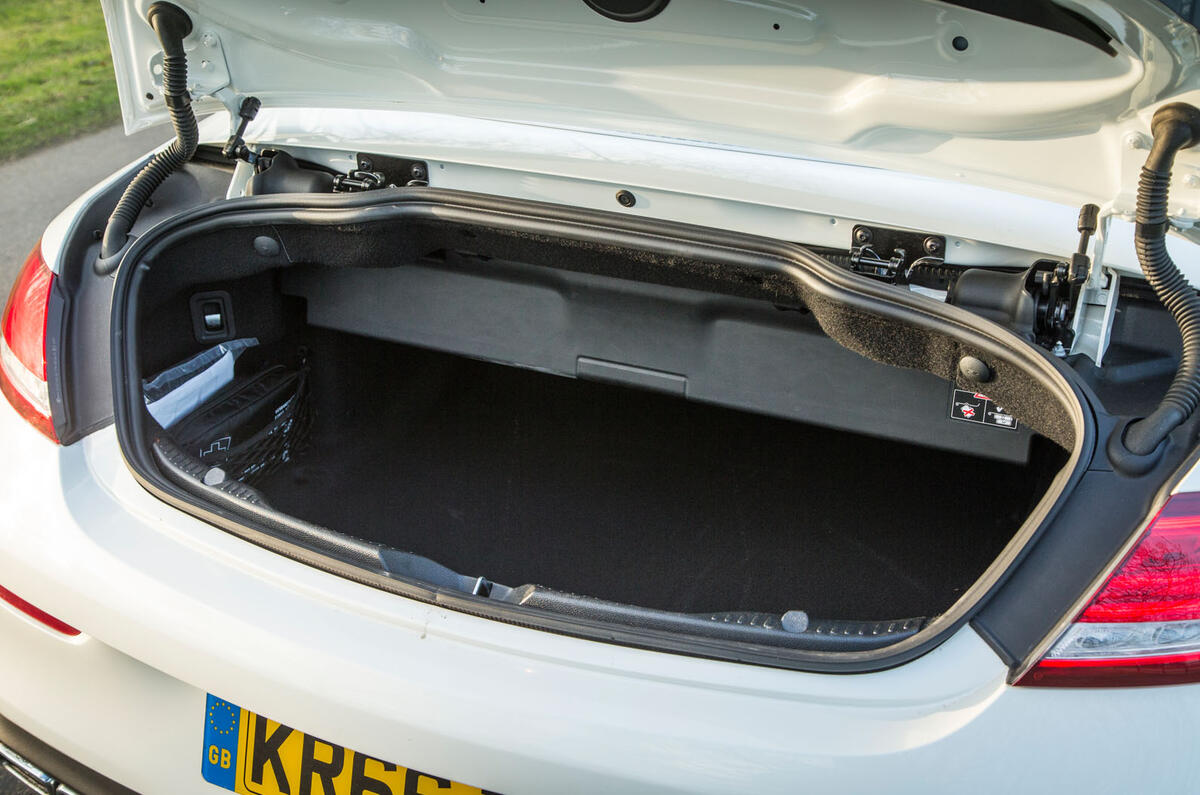 Mercedes-AMG C 63 Cabriolet roof down boot space