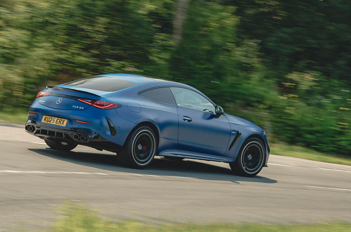 Mercedes AMG CLE 53 review 2025 003 rear cornering