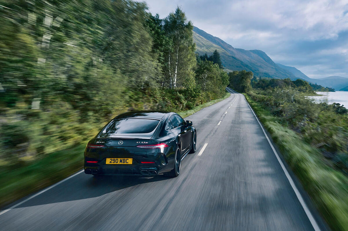 mercedes amg gt63s performance 4 door 07 tracking rear