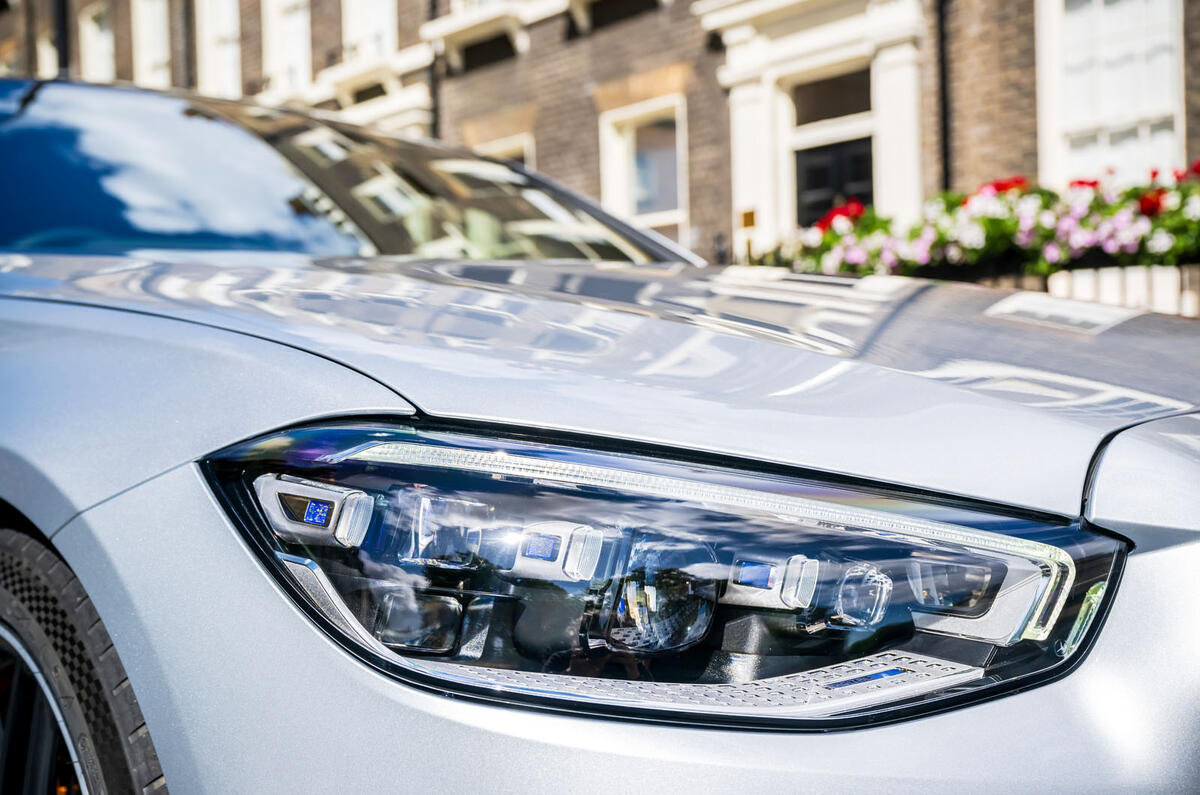 Mercedes AMG S63 e Performance review 2024 03 headlight Mercedes AMG S63 e Performance review 2024 03 headlight