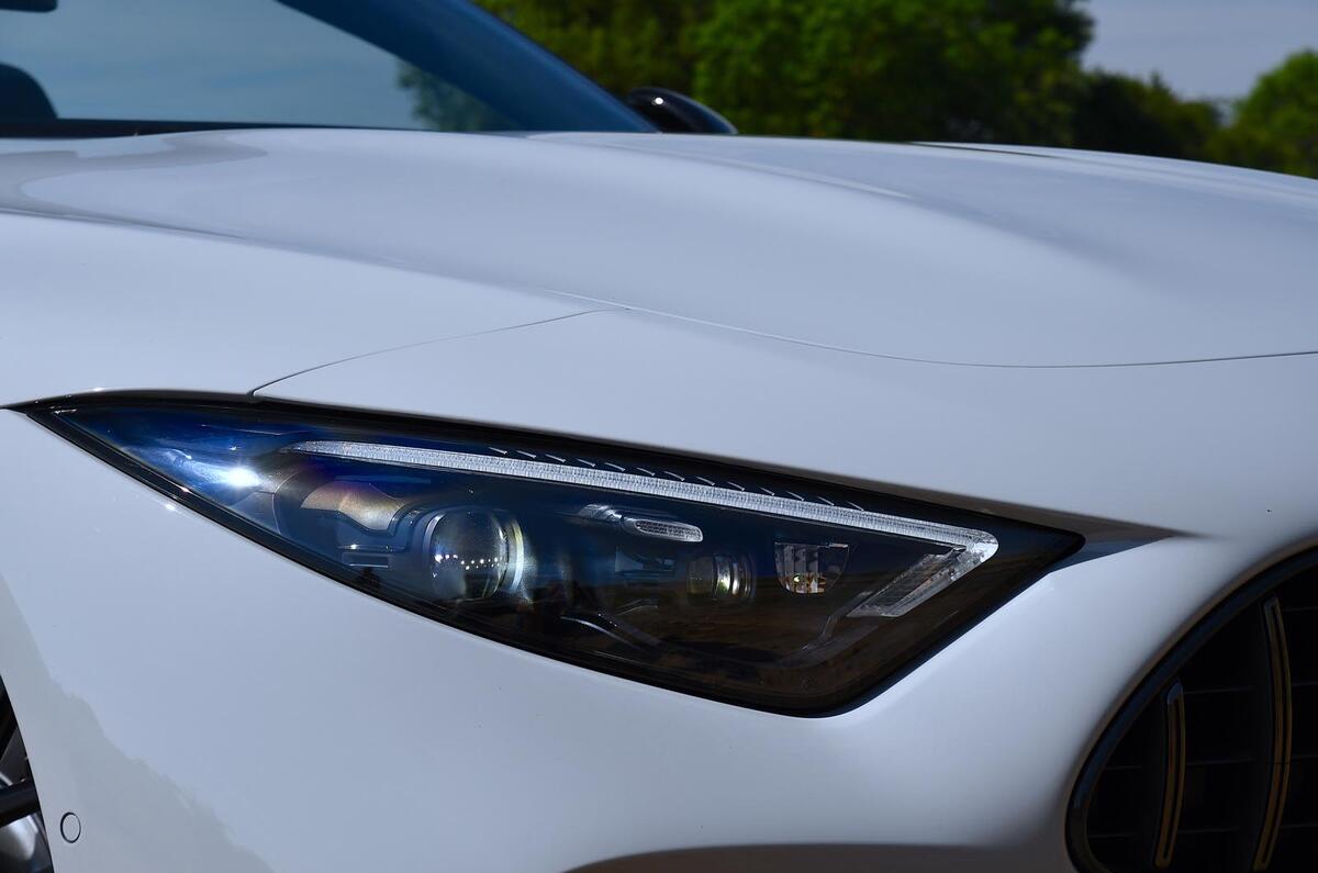 mercedes amg sl63 road test 2023 06 headlight