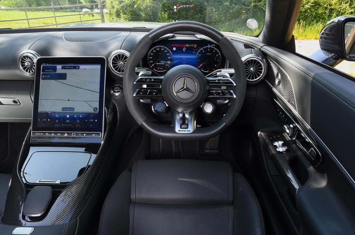 mercedes amg sl63 road test 2023 15 dash