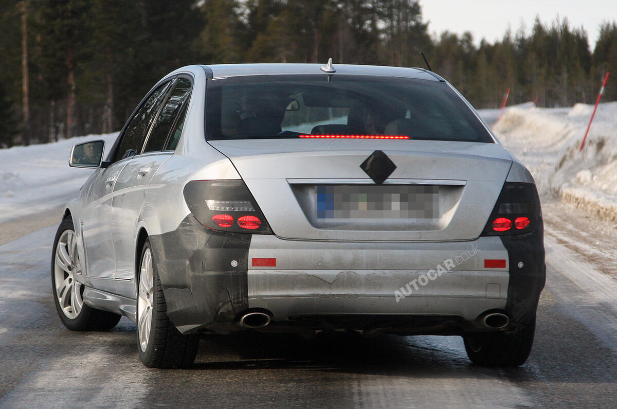 Mercedes C-class facelift spied