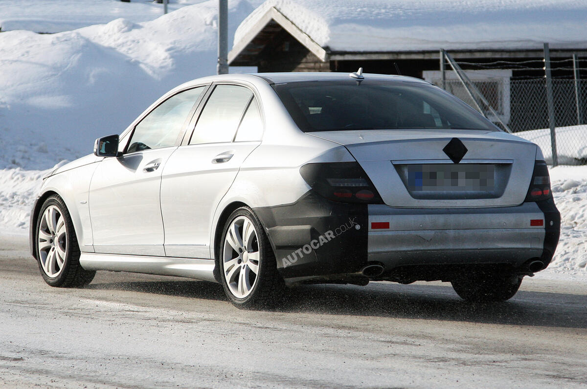 Mercedes C-class facelift spied