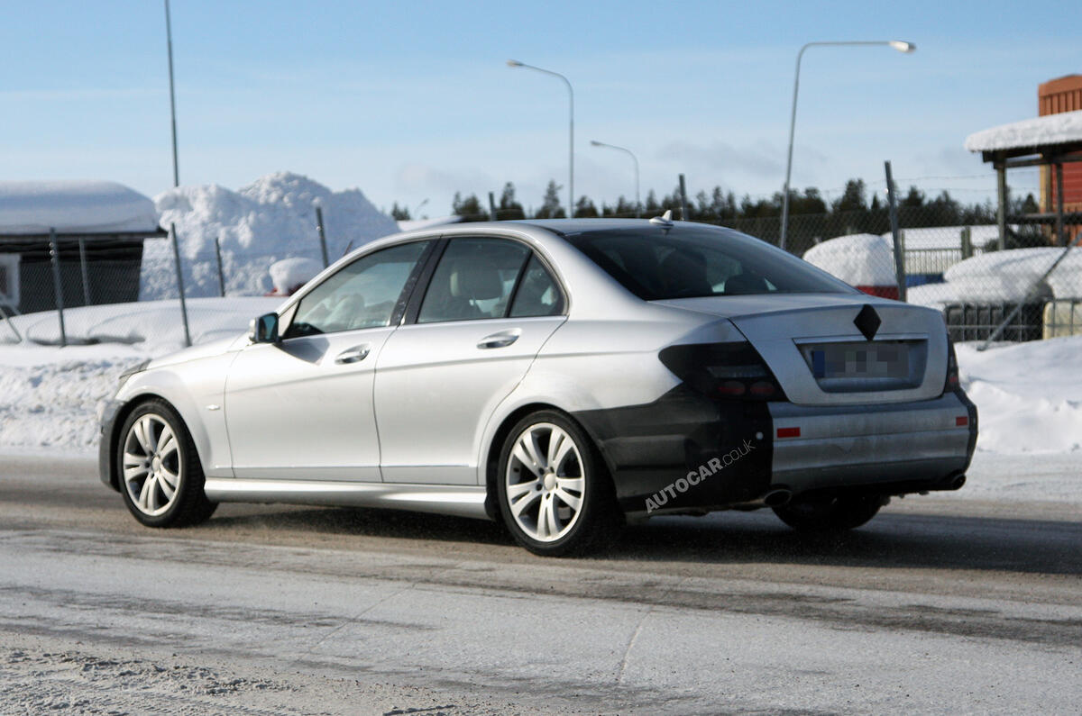 Mercedes C-class facelift spied