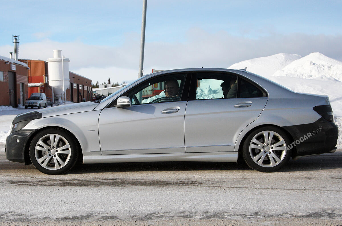 Mercedes C-class facelift spied