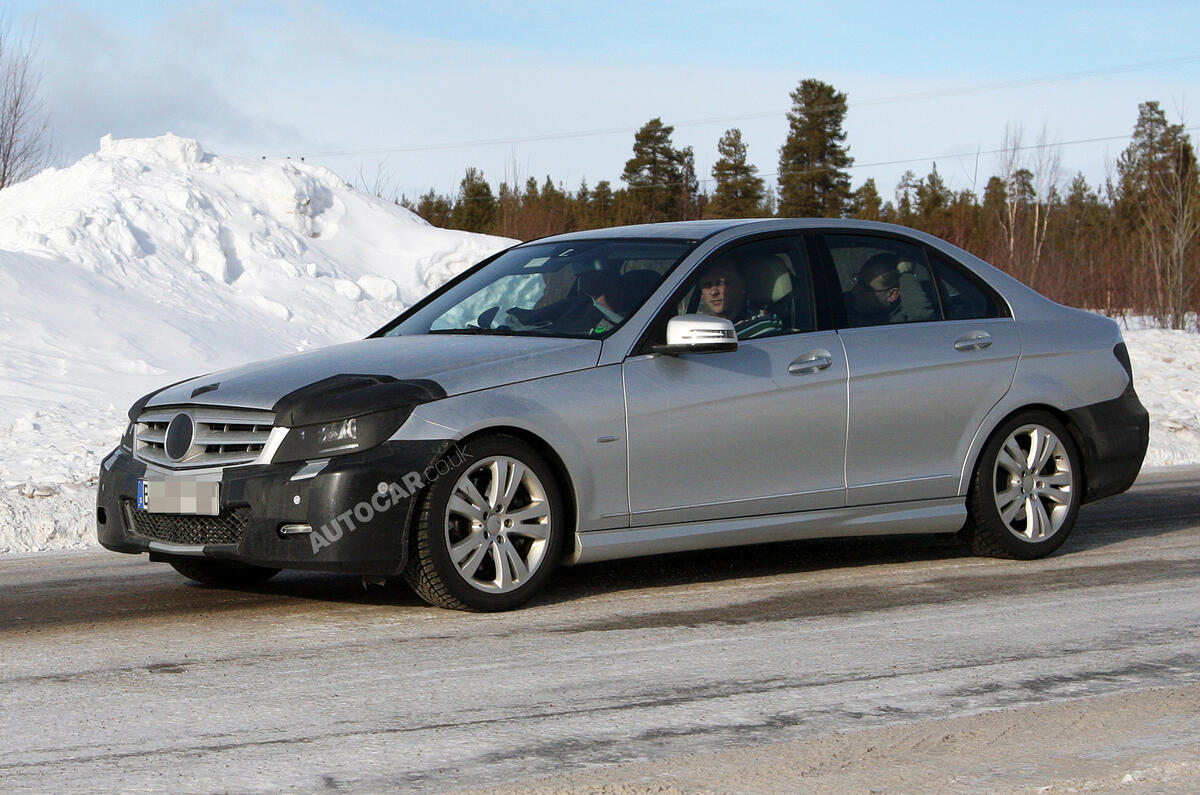 Mercedes C-class facelift spied