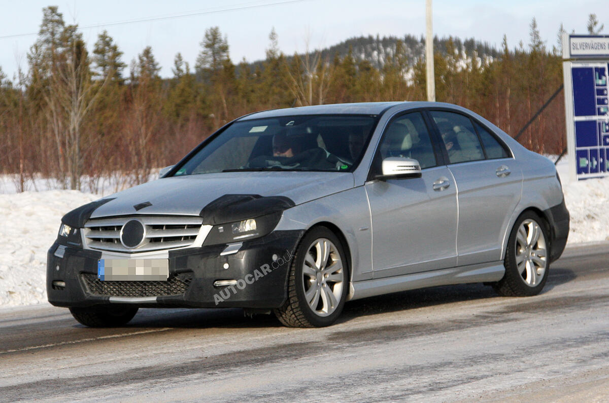 Mercedes C-class facelift spied
