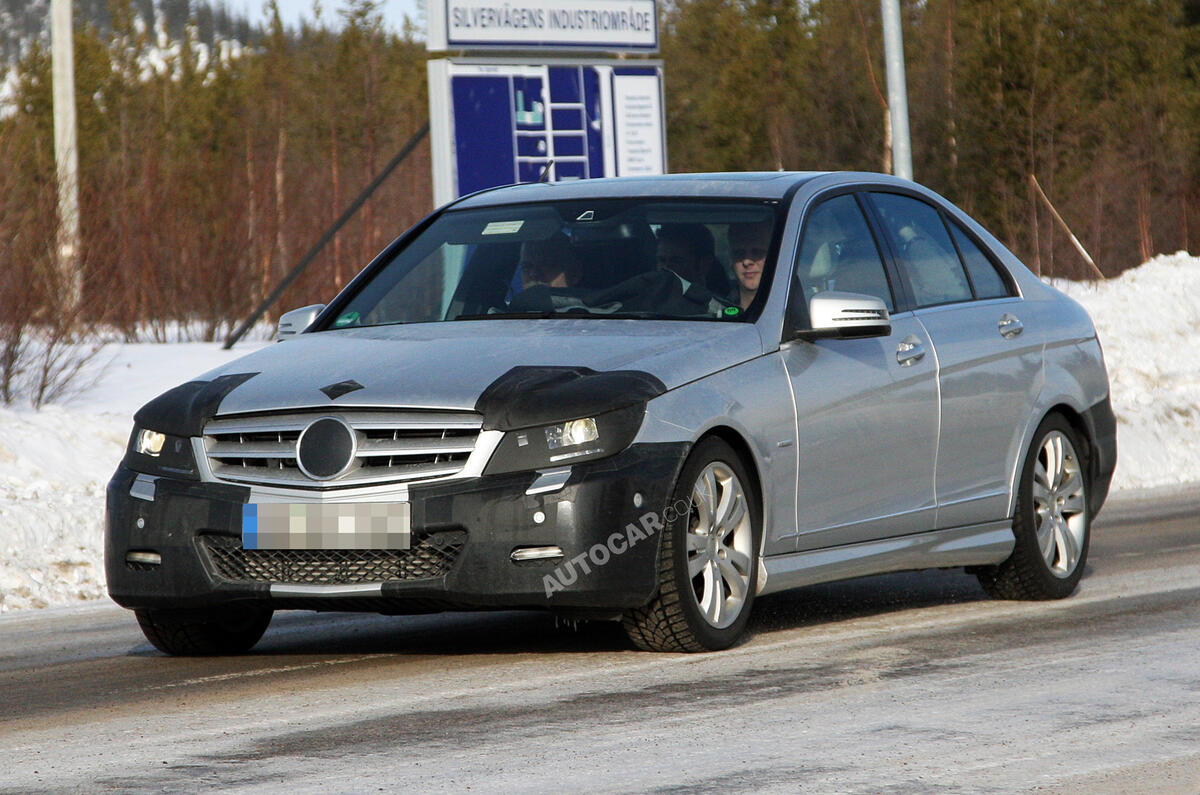 Mercedes C-class facelift spied