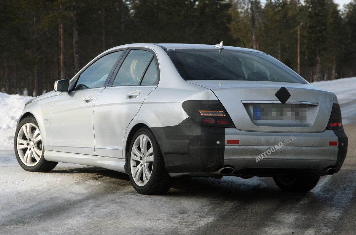 Mercedes C-class facelift spied