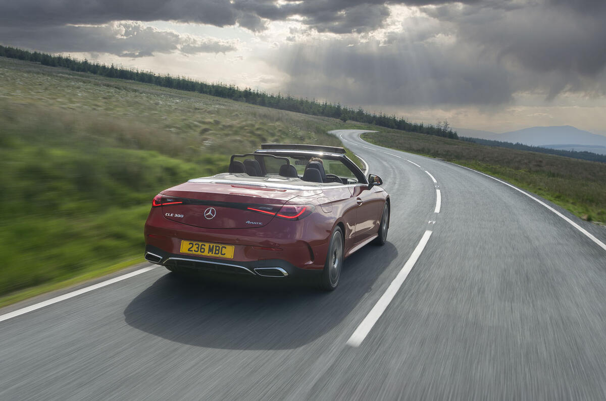 Mercedes Benz CLE Cabriolet 2024 review rear driving