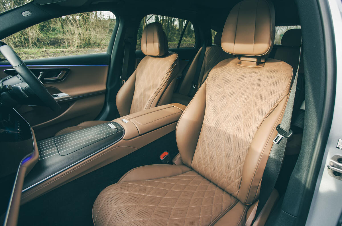 Mercedes Benz E450d Estate 2025 Review front seats 30