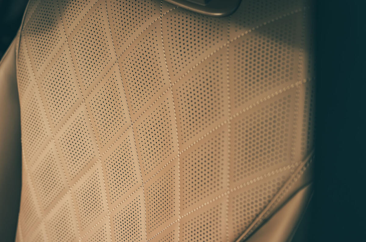 Mercedes Benz E450d Estate 2025 Review leather stitching 20