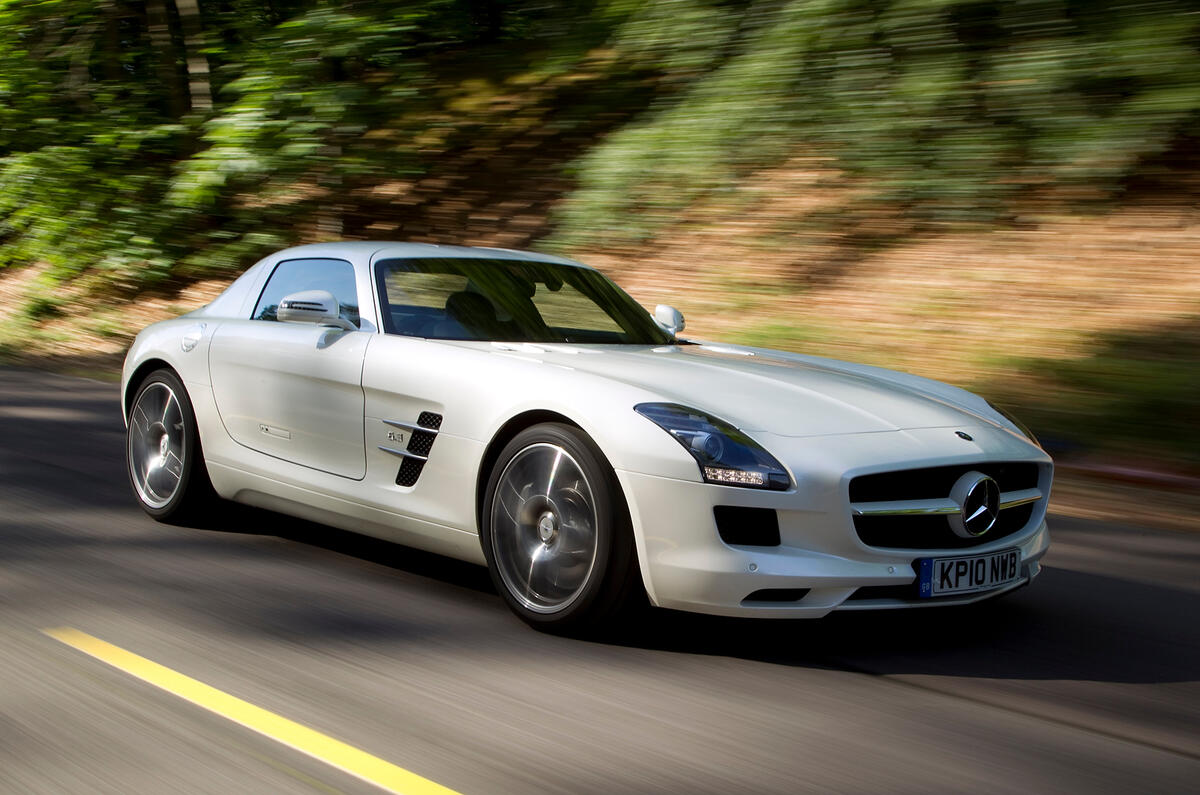 Mercedes has uncorked a monster of an engine Mercedes-AMG SLS front quarter