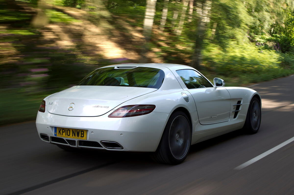 No question the SLS has genuine supercar pace Mercedes-AMG SLS rear quarter