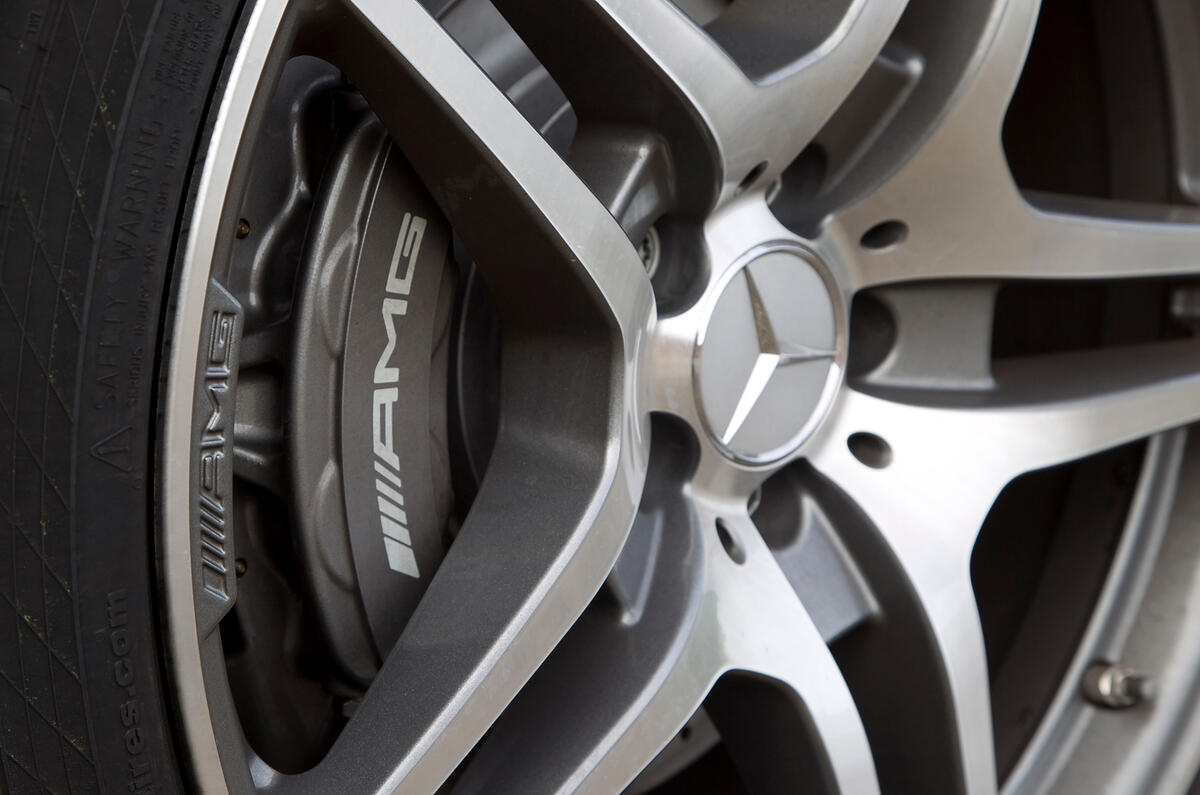 Alloys are 19in at the front, 20in at the rear 19in Mercedes-AMG SLS alloys