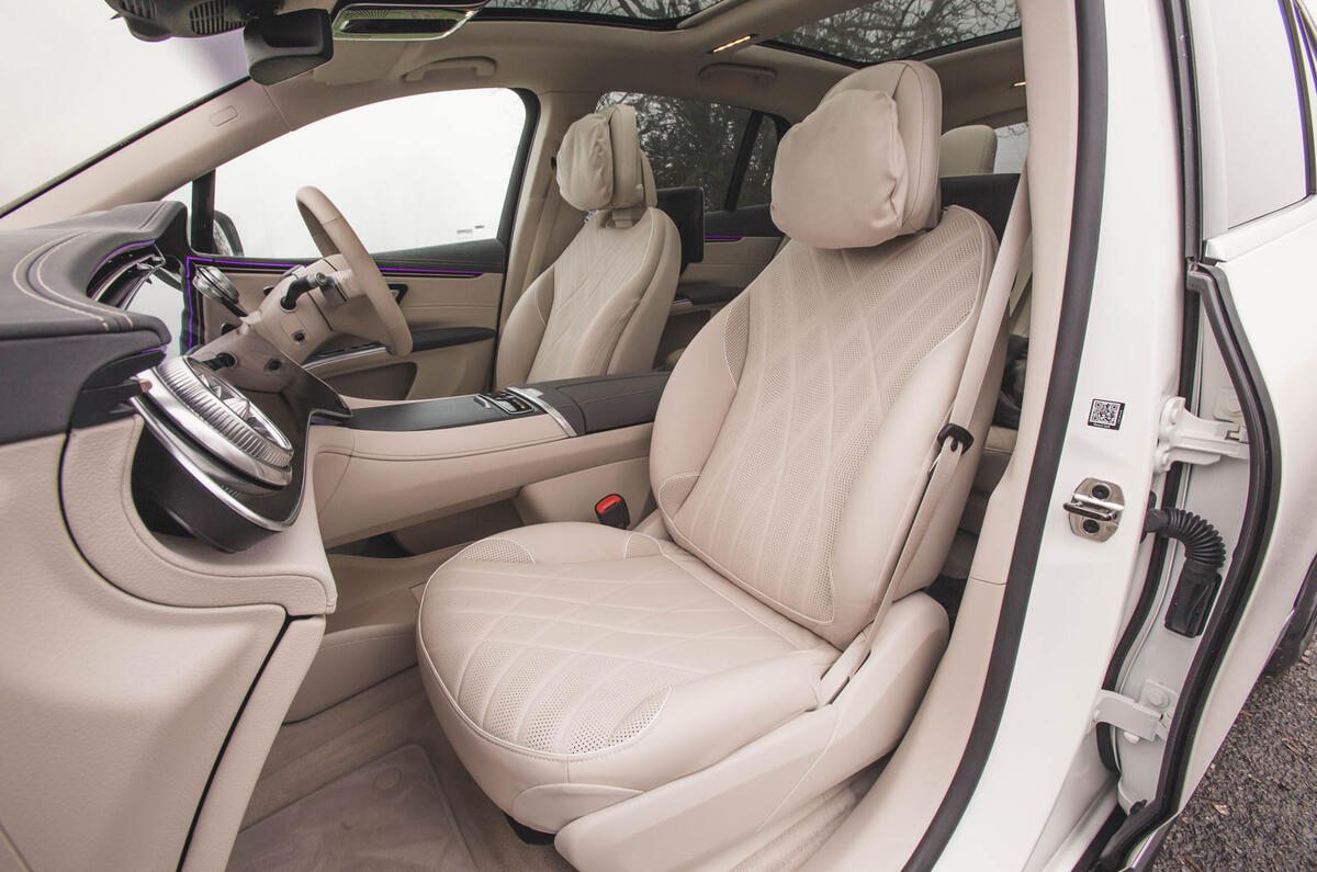 mercedes eqs suv review 2024 13 front seats